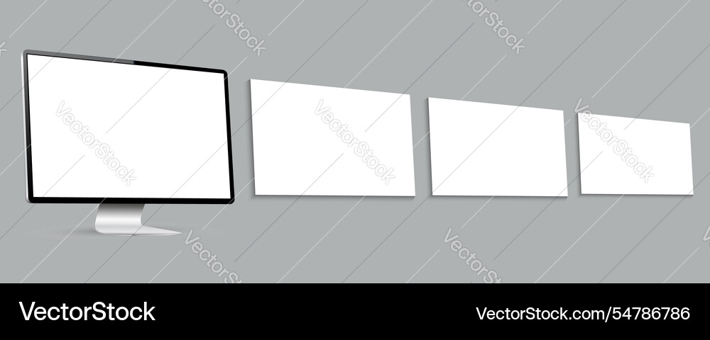Computer monitor with blank wireframing pages Computer monitor with blank wireframing pages Vector Image
