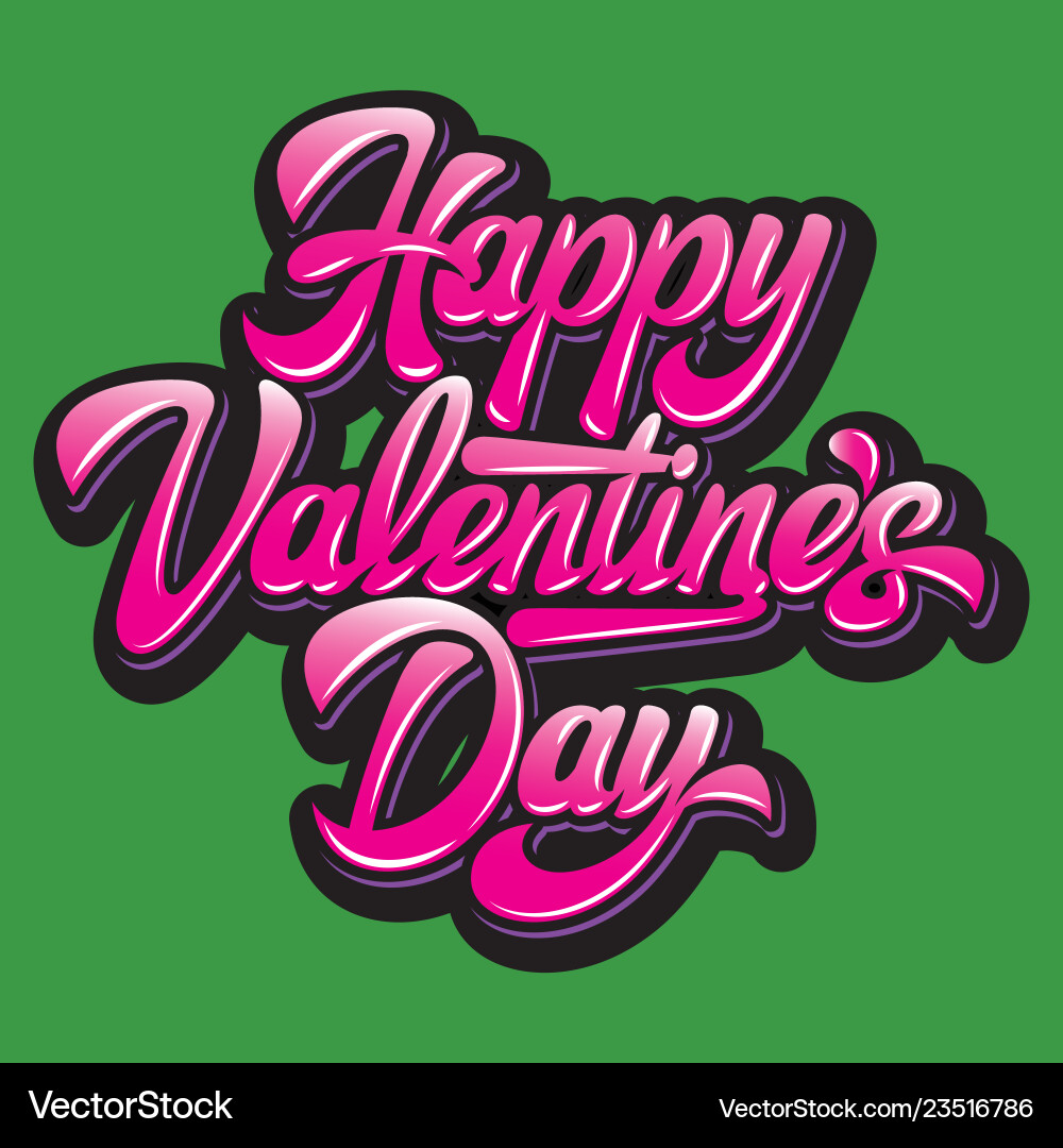 Elegant Valentines Day Script vector image