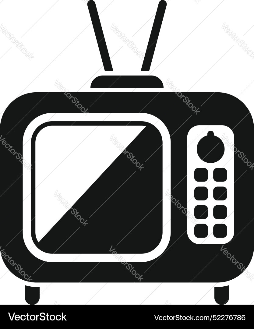 Old tv set transmitting static signal icon Vector Image