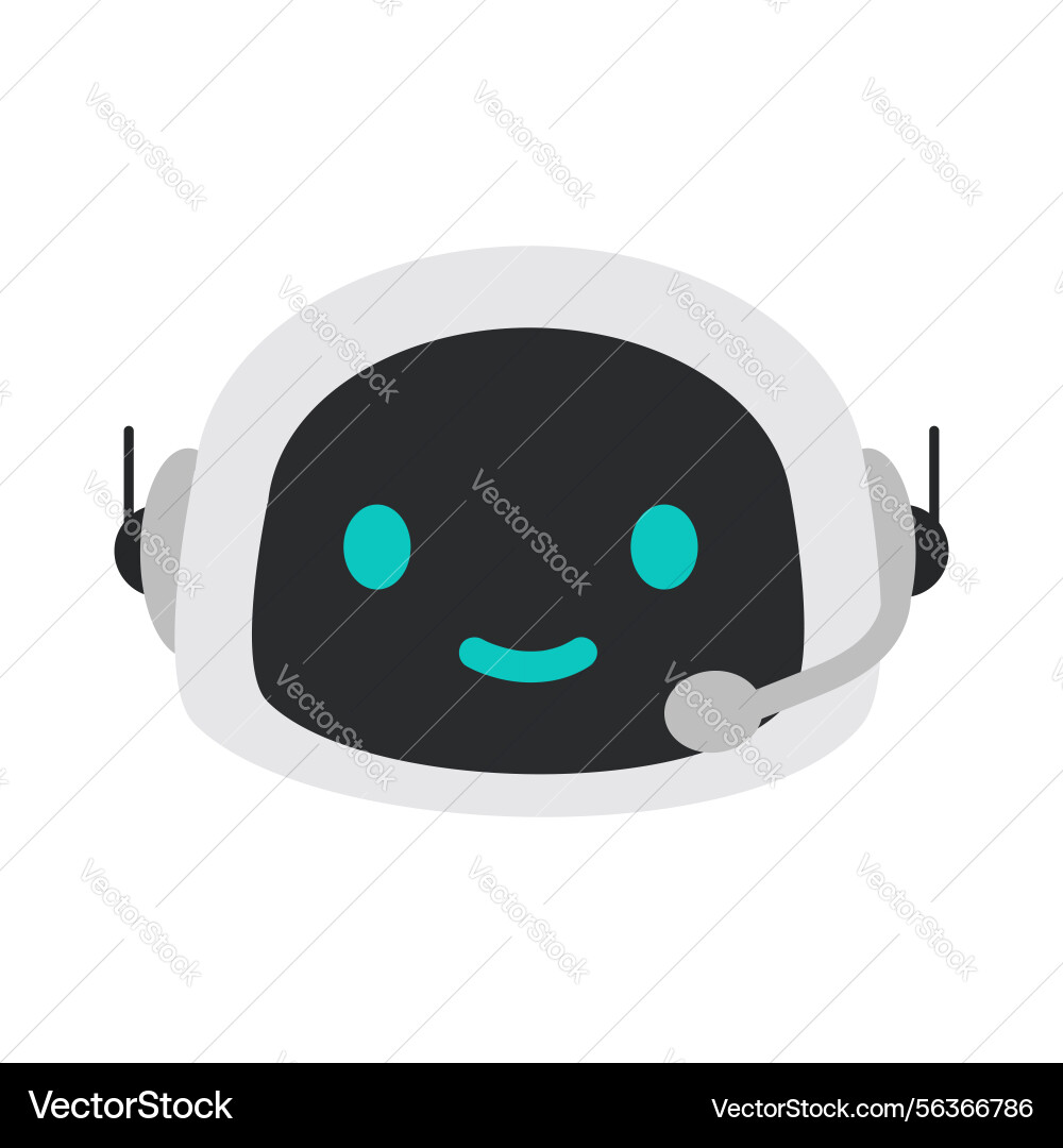 Robot Support Character with Headset vector image