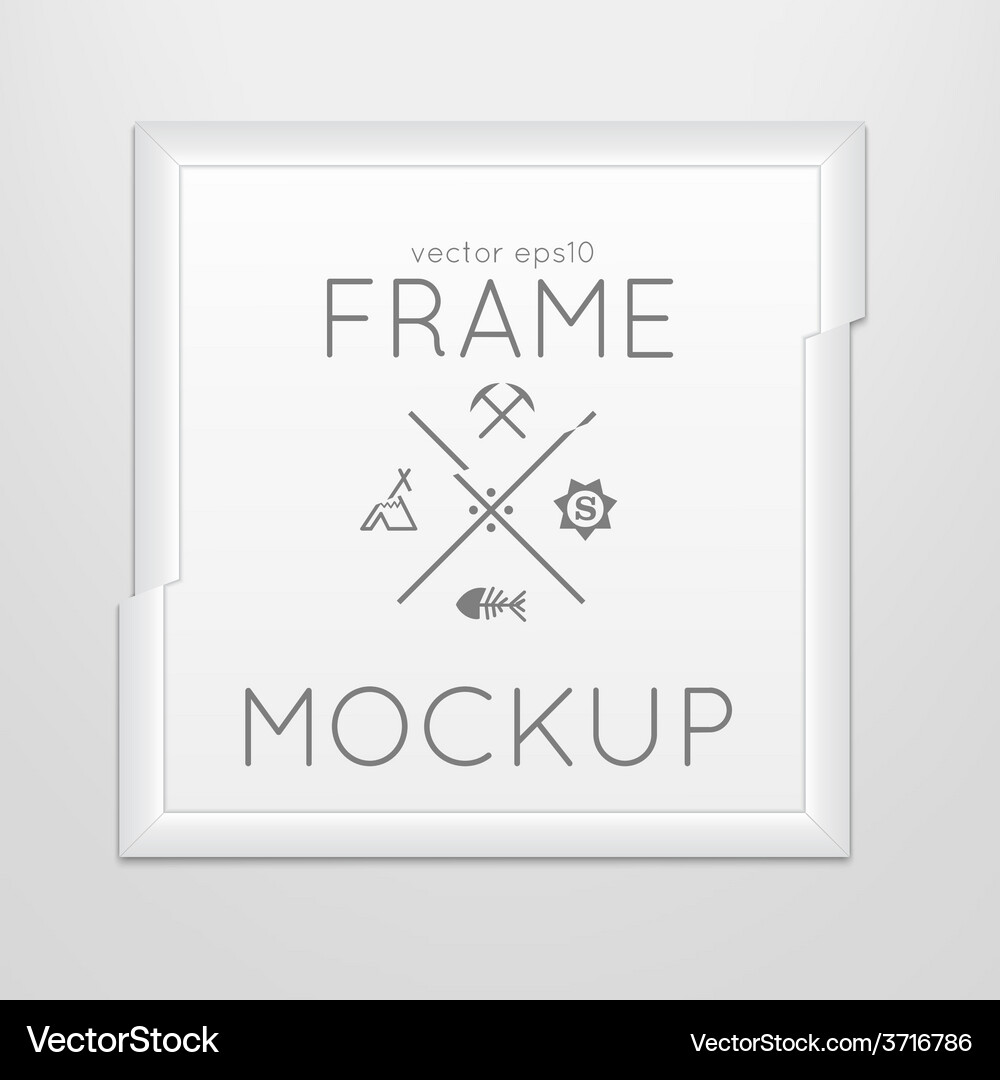 Template square slashed frame Vector Image