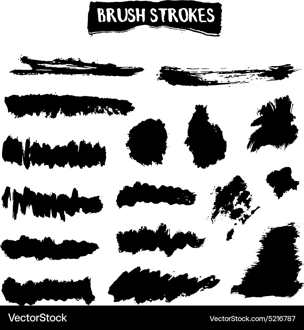 Brush strokes set Royalty Free Vector Image - VectorStock