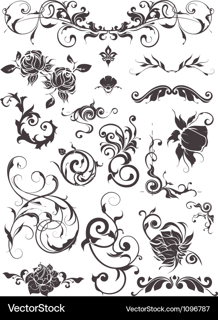 Vintage design elements set Royalty Free Vector Image