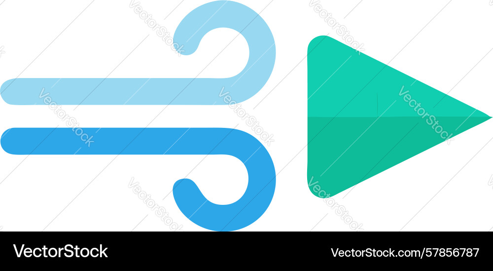 Wind arrow blowing right icon design generative ai vector image