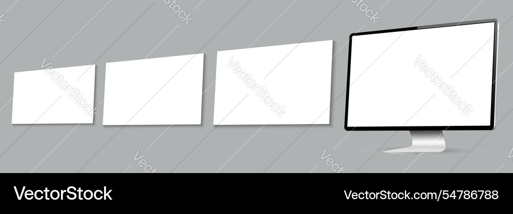 Computer monitor with blank wireframing pages Vector Image