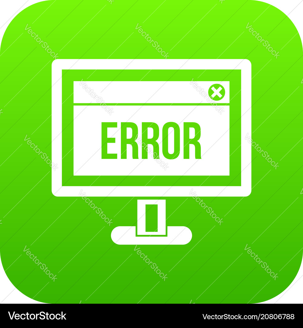 Error sign on a computer monitor icon digital Error sign on a computer monitor icon digital vector image
