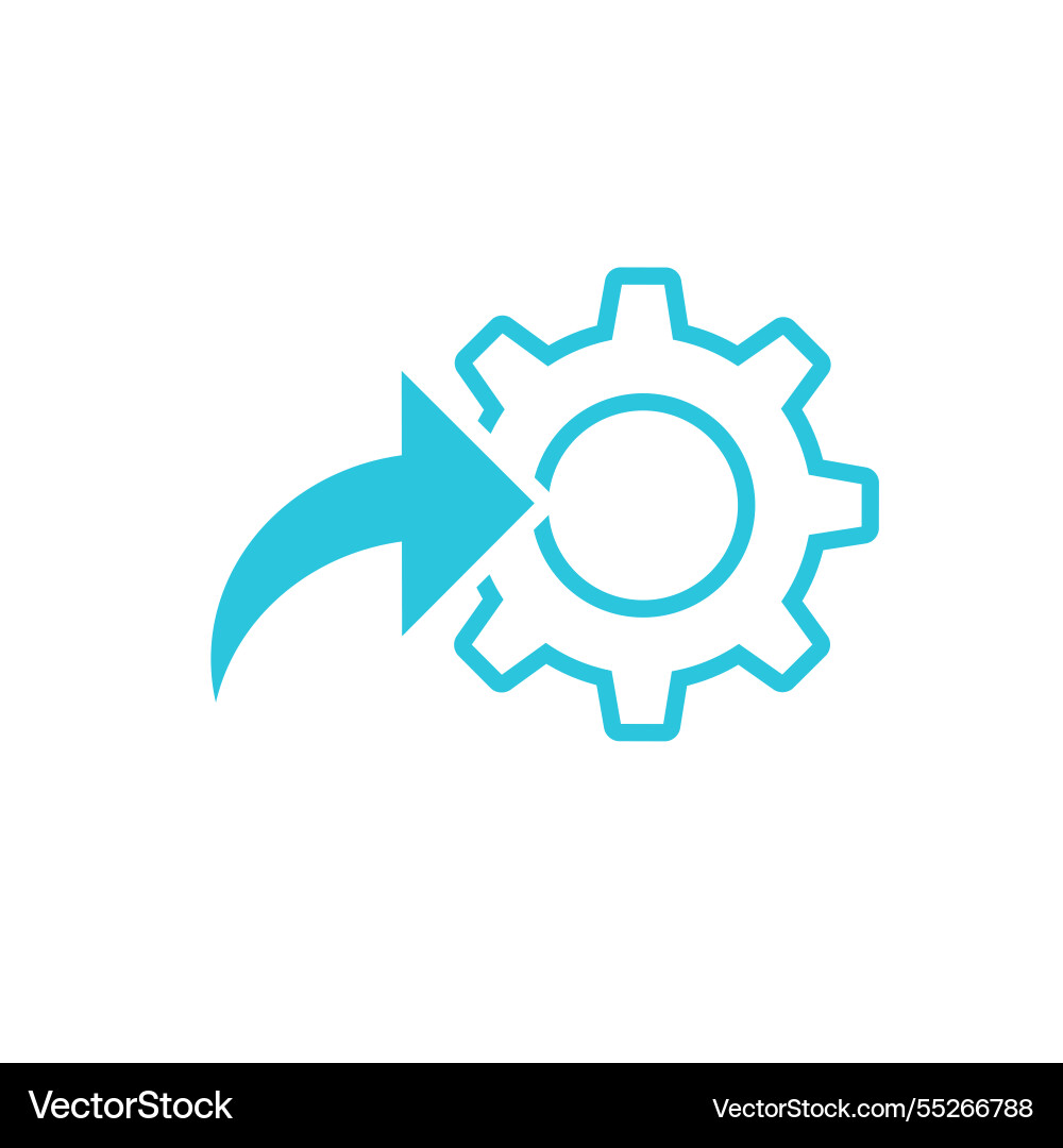 Implementation process gear icon isolated Implementation process gear icon isolated vector image