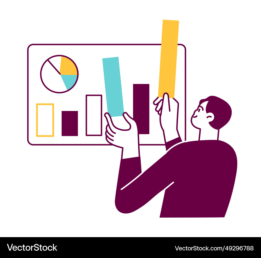 Man makes plans forms the columns of a table vector image