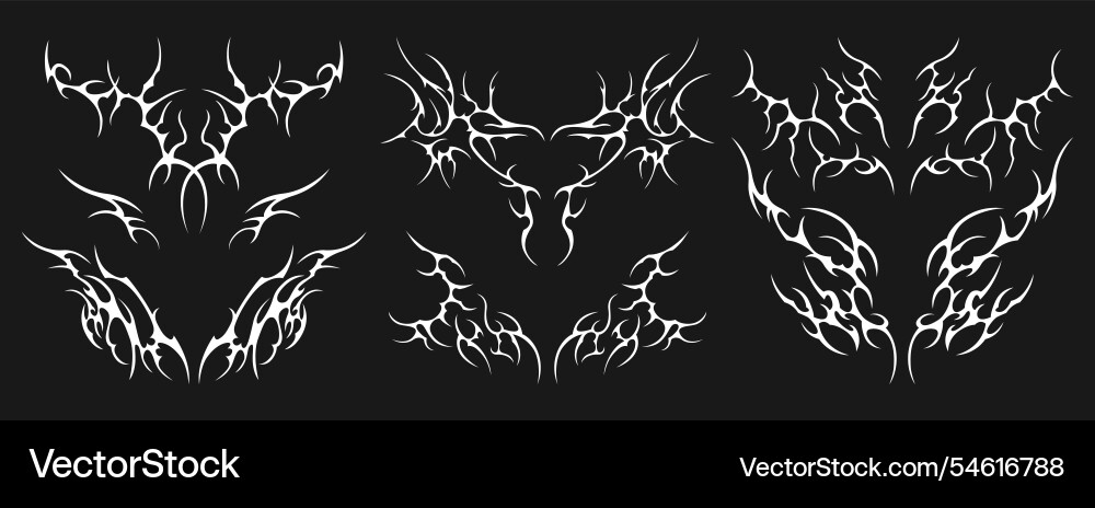 Neo tribal tattoo celtic sigilism y2k gothic body Neo tribal tattoo celtic sigilism y2k gothic body vector image