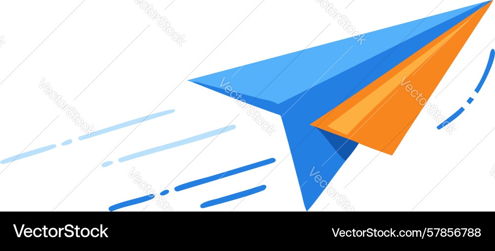 Paper airplane with takeoff path design Vector Image
