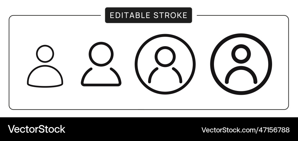 Set of linear user icons design member profile Set of linear user icons design member profile vector image
