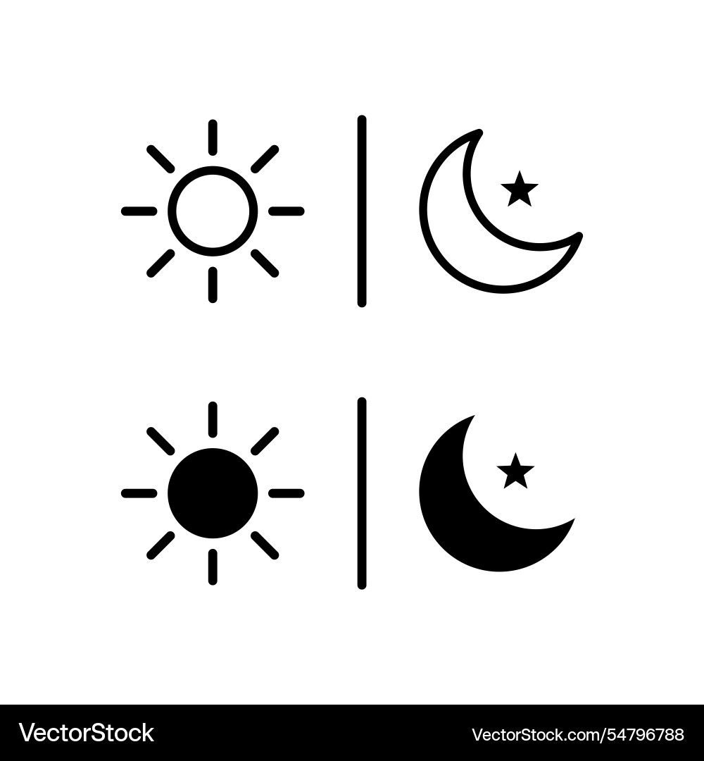 Sonne und Mond mit Stern oder Symbolset Sonne und Mond mit Stern oder Symbolset vektorbild