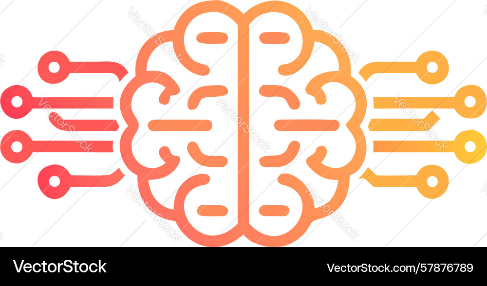 Ai brain intelligence concept design generative Vector Image