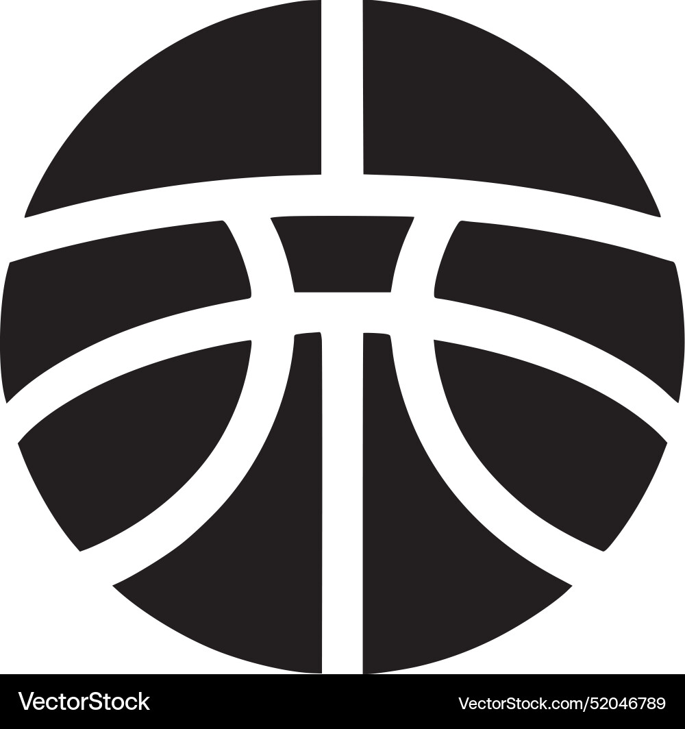 Basketball - black and white Royalty Free Vector Image