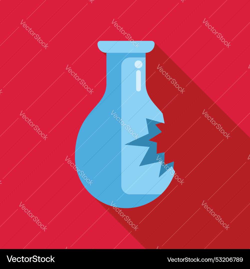 Broken chemistry flask experiment resulting Broken chemistry flask experiment resulting vector image