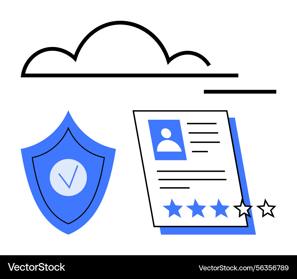 Cloud data security and user rating concept Cloud data security and user rating concept vector image