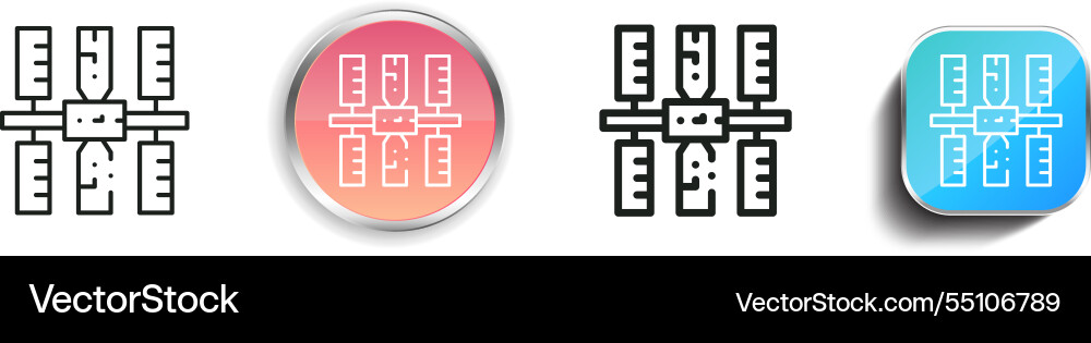 Iss icon thin linear regular and button style vector image