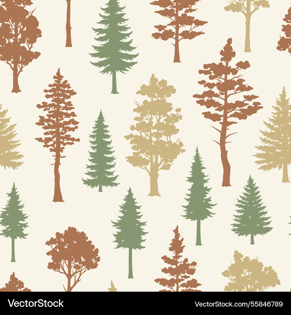 Patterns of trees in various colors and styles Patterns of trees in various colors and styles vector image