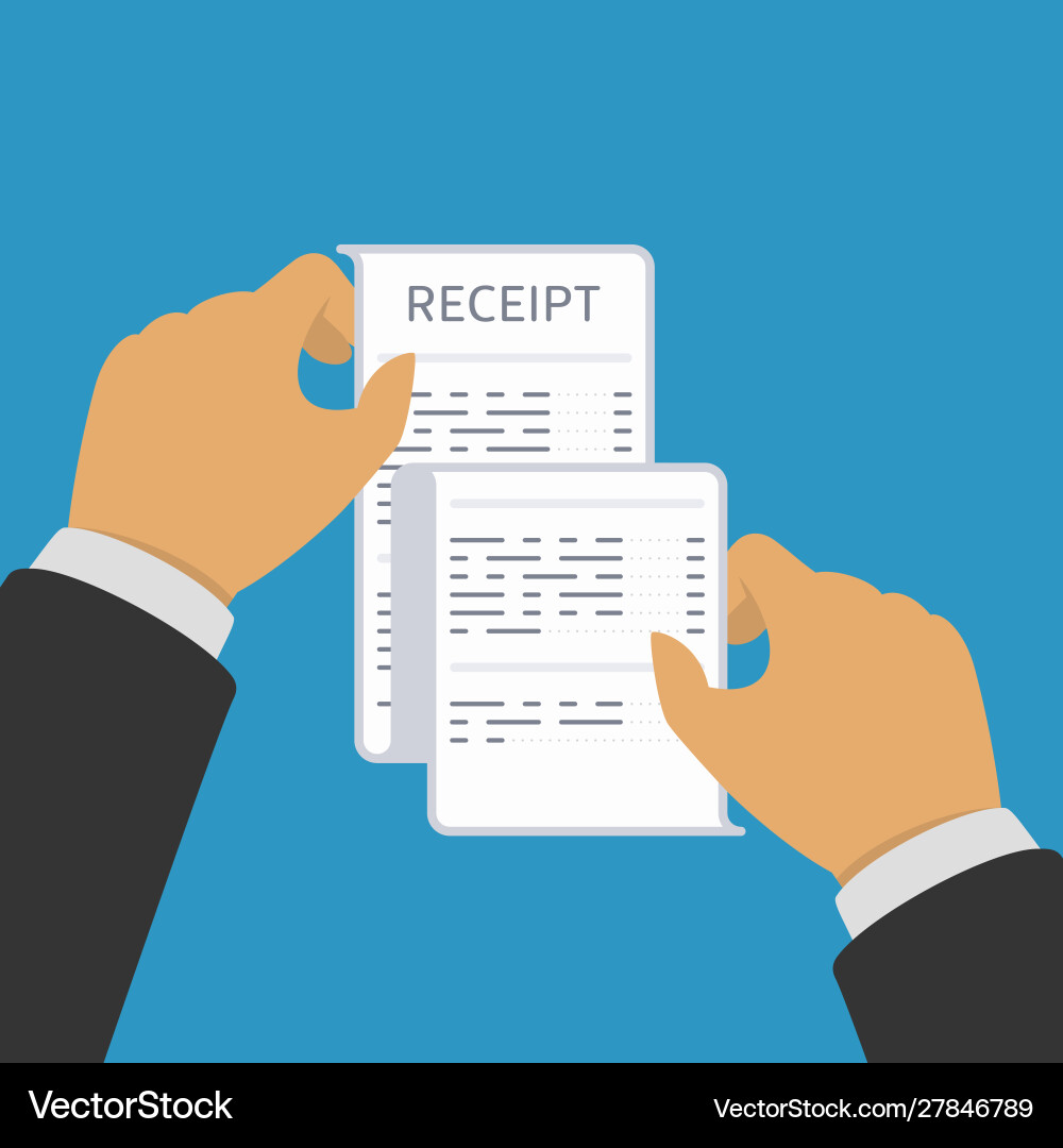 Receipt in hand vector image