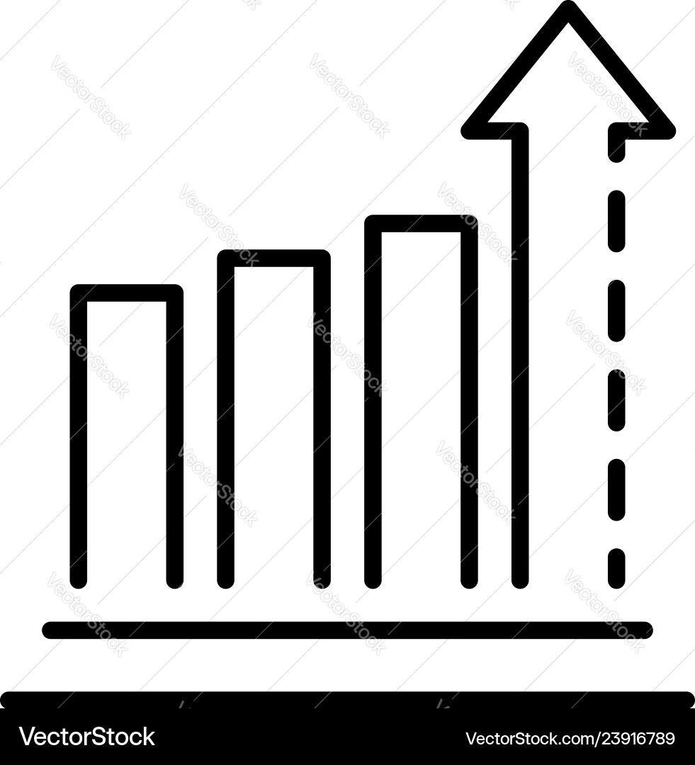 Report graph icon outline style Vector Image