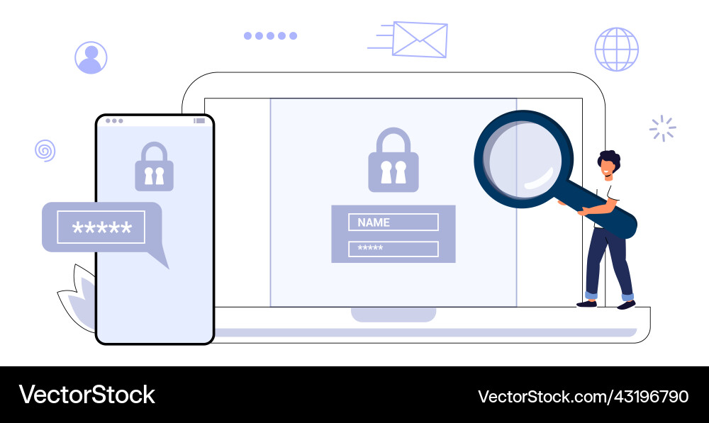 2fa two factor authentication password secure vector image