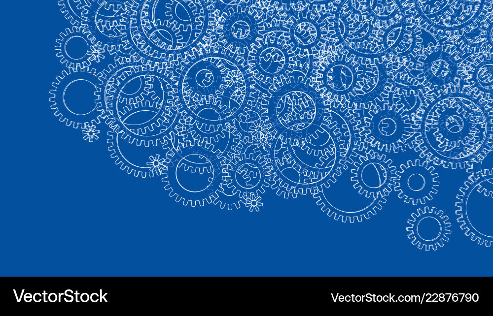 Background consisting of gears blueprint style Background consisting of gears blueprint style Vector Image