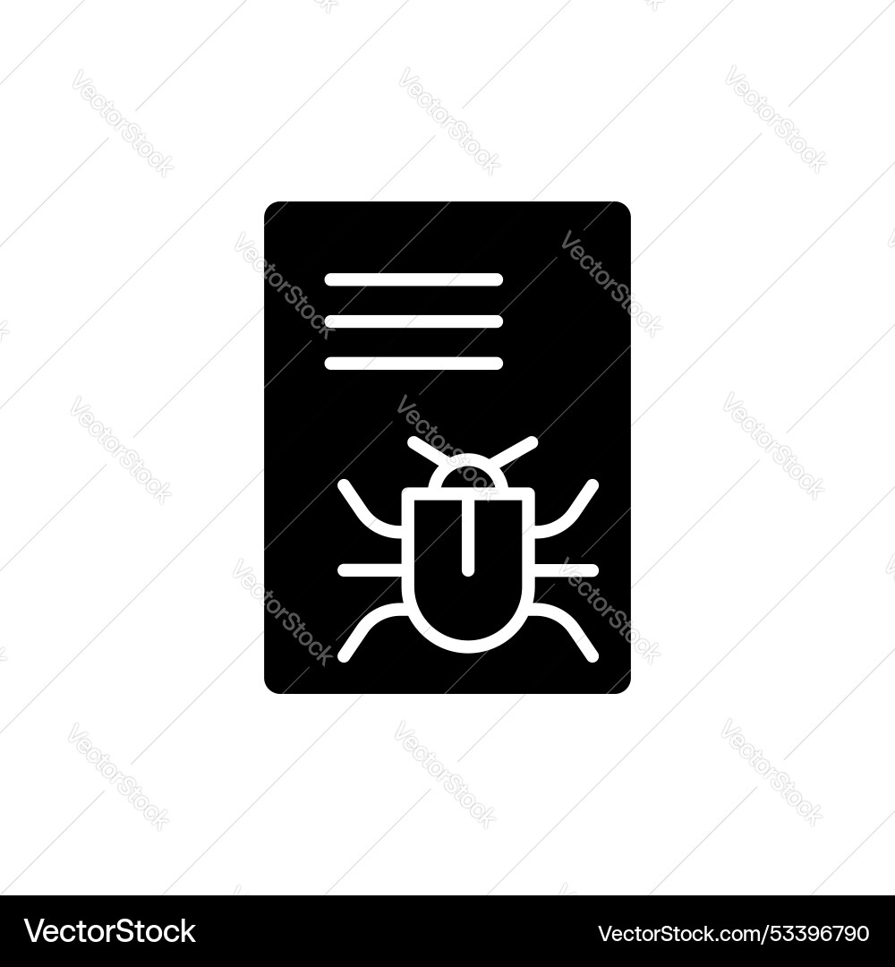 Bug report line icon isolated on white background Vector Image