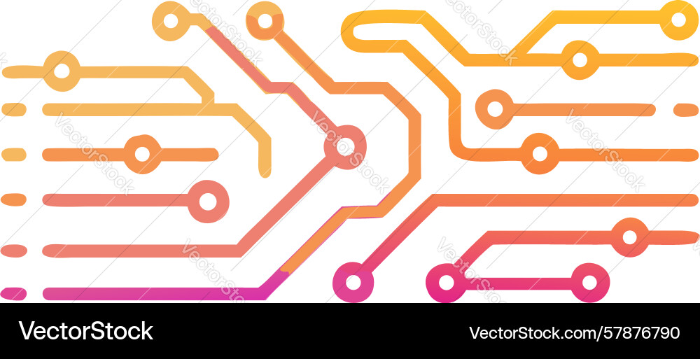 Digital circuit board connection design vector image