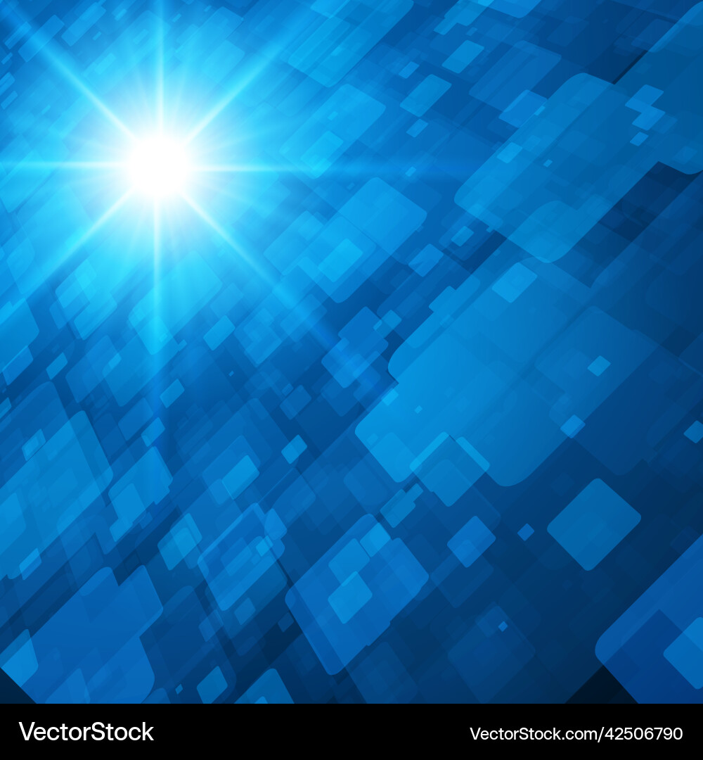 Digital geometry flow matrix blue rectangle figure Digital geometry flow matrix blue rectangle figure vector image