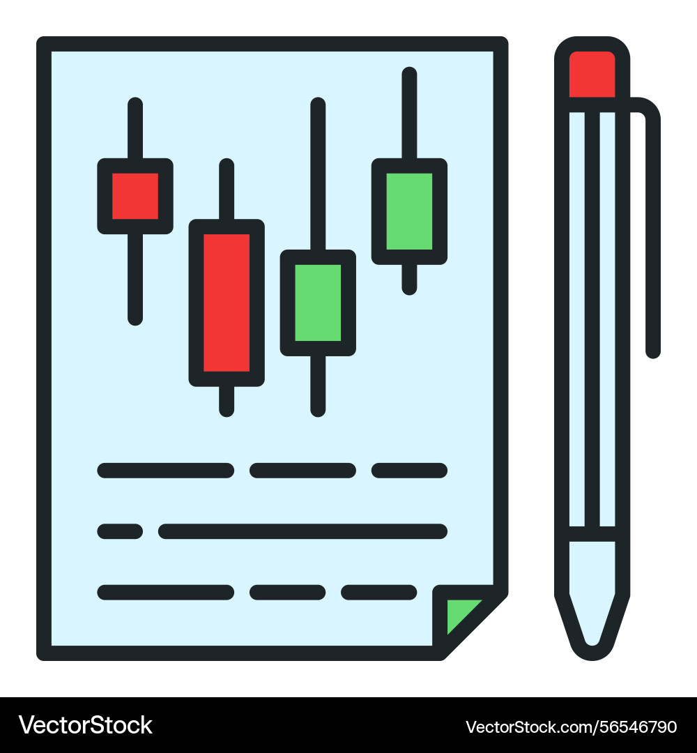 Documents with candlestick pattern trading papers Documents with candlestick pattern trading papers Vector Image