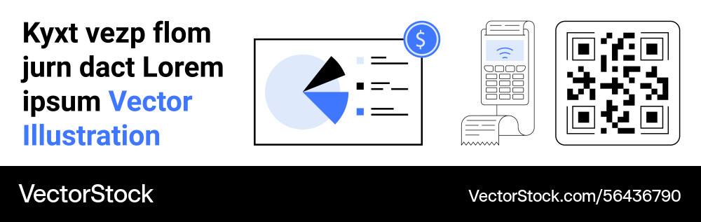 Financial data with chart qr code and payment Financial data with chart qr code and payment Vector Image