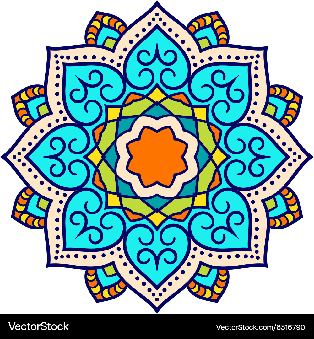 Floral Mandala Ornament Vector Image