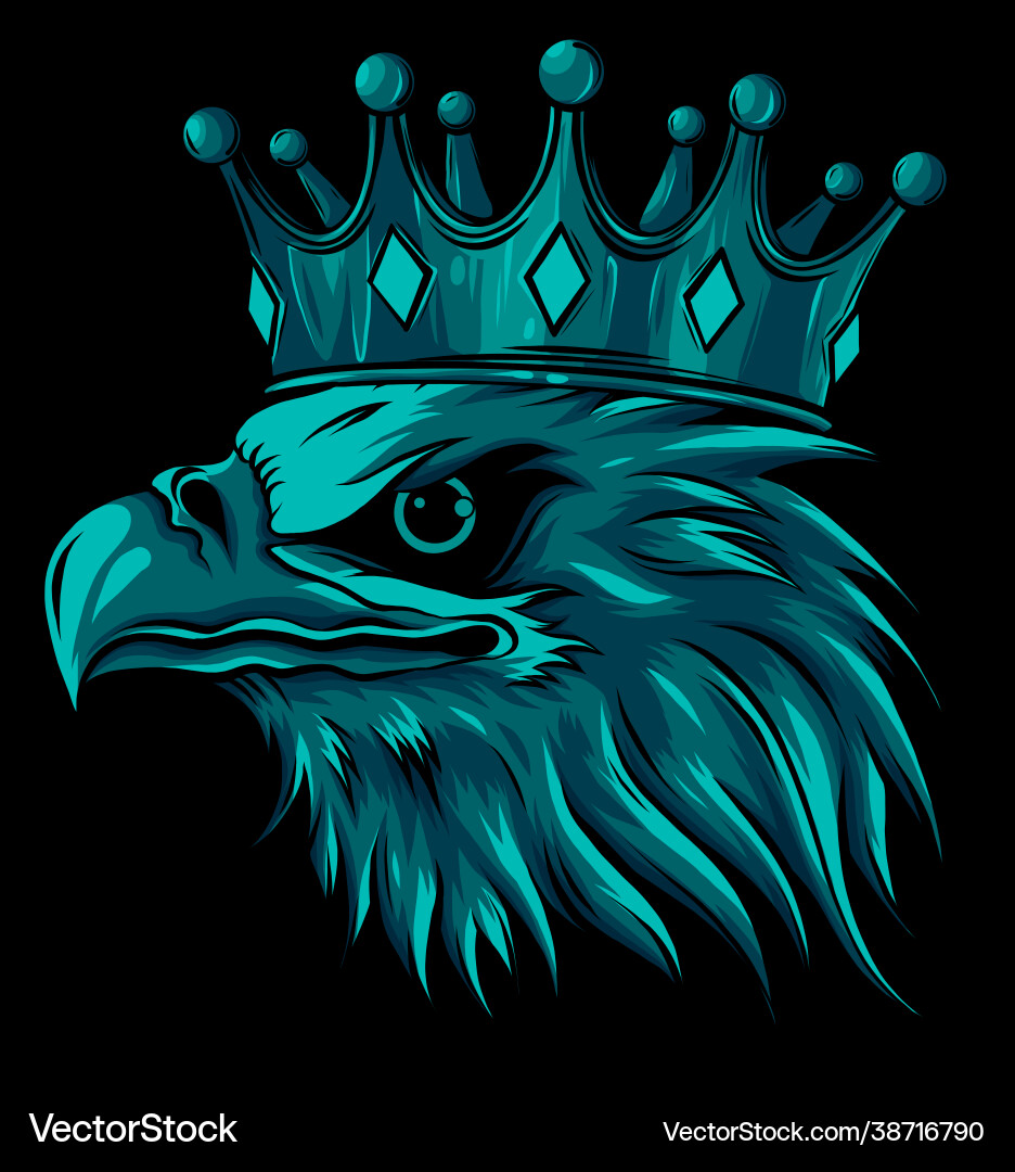 Head eagle with crown Royalty Free Vector Image