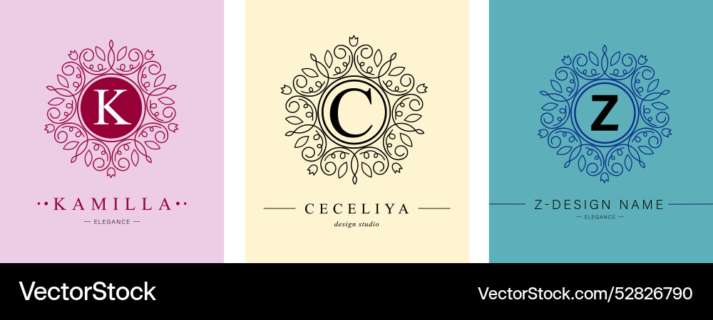 Monogram of letters with organic plant elements Monogram of letters with organic plant elements vector image