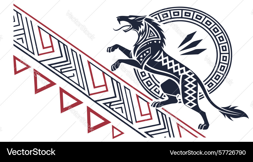 Mythical creature with dynamic geometric patterns Vector Image