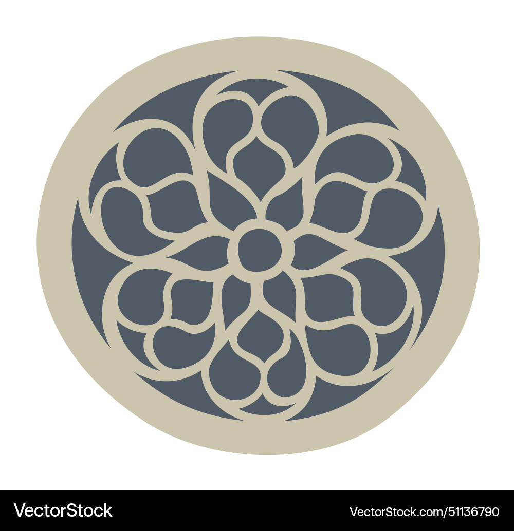 Rose window architectural element isolated Rose window architectural element isolated Vector Image