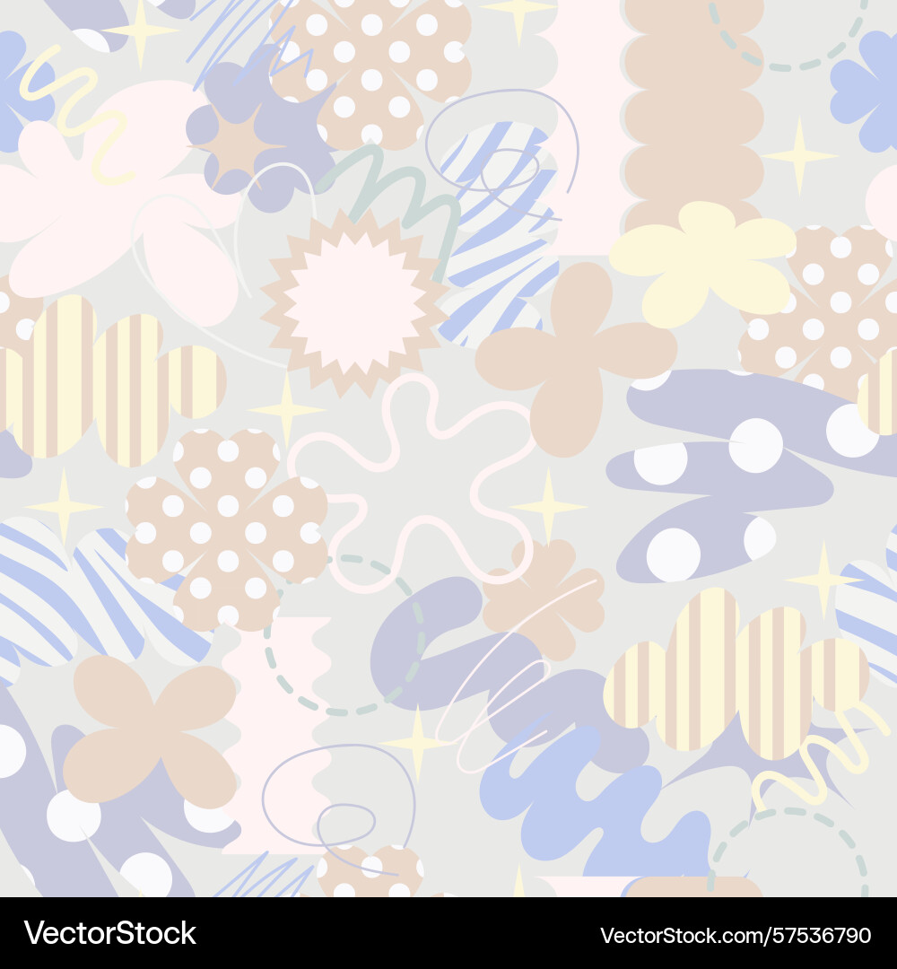 Seamless pattern with quirky doodle simple Seamless pattern with quirky doodle simple vector image