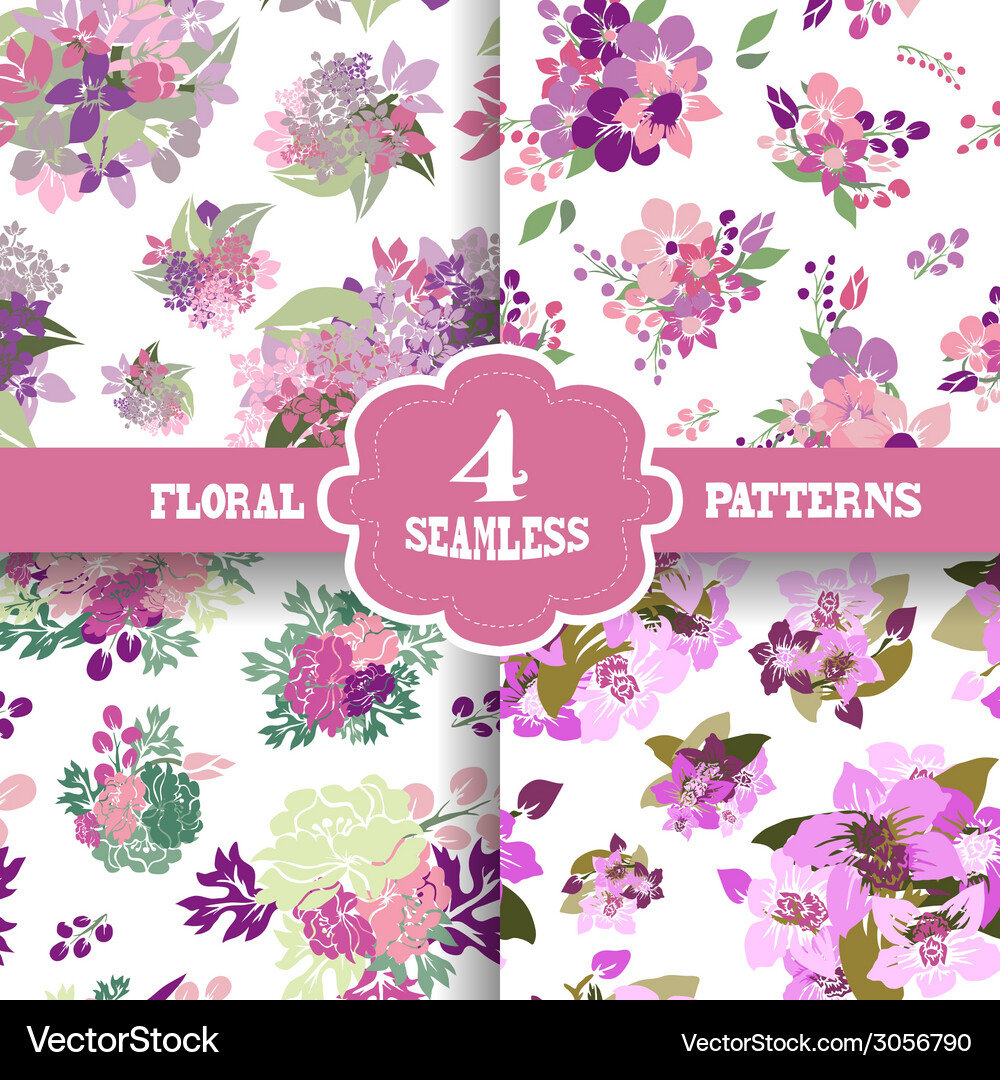 Seamless patterns set Vector Image