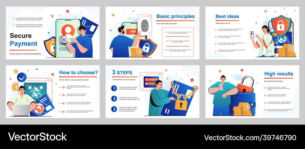 Secure payment concept for presentation slide Secure payment concept for presentation slide vector image