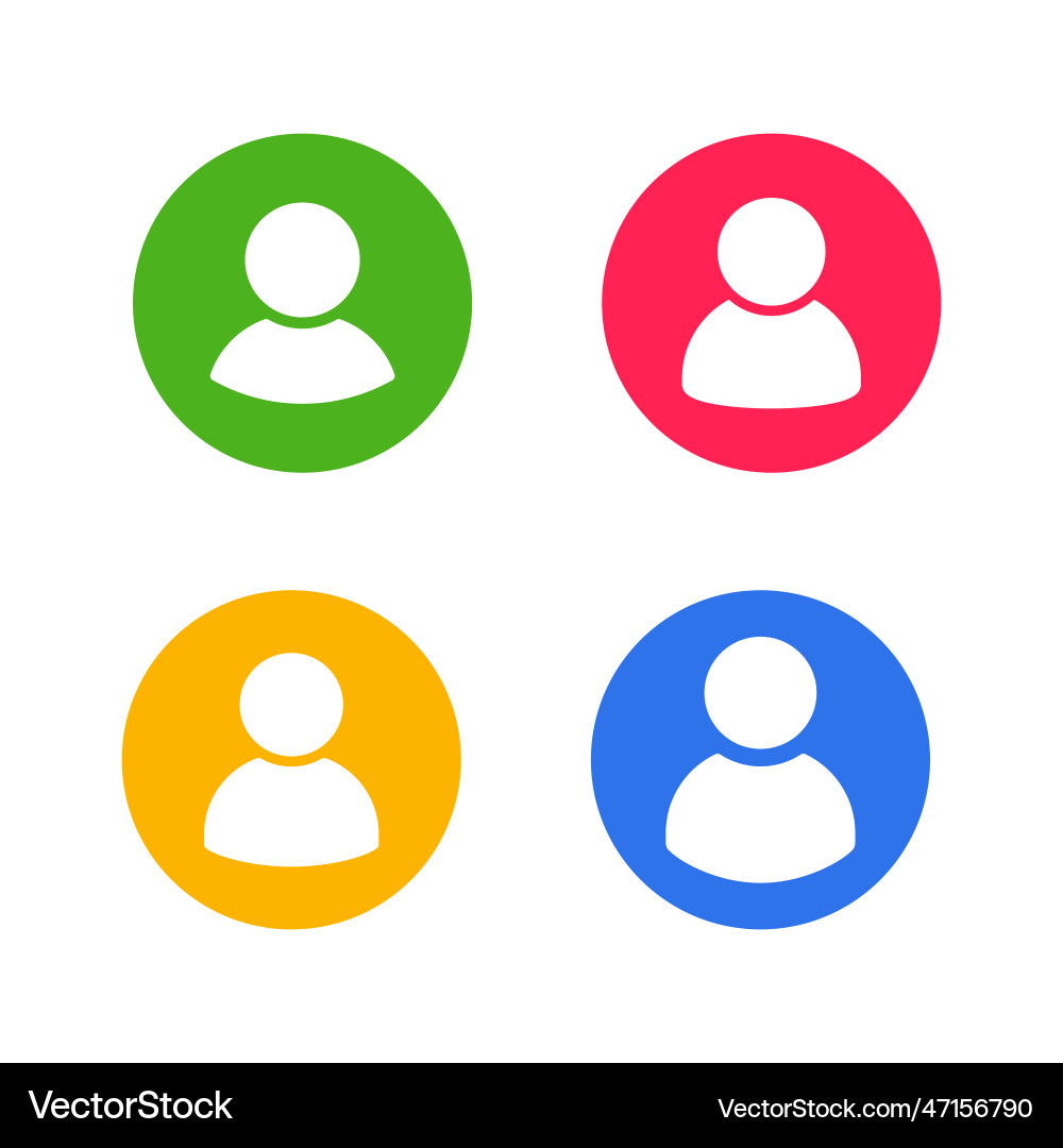 Set of flat user icons contact symbol profile Set of flat user icons contact symbol profile vector image