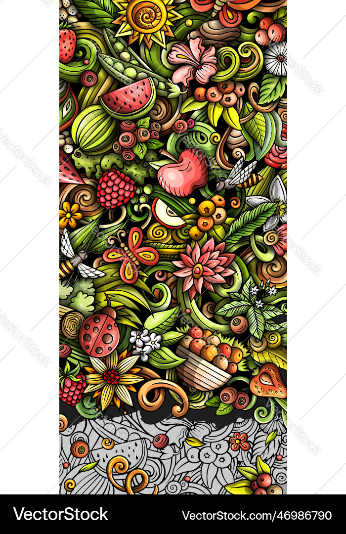 Sommer Natur Hand gezeichnet Doodle Banner Cartoon Sommer Natur Hand gezeichnet Doodle Banner Cartoon vektorbild
