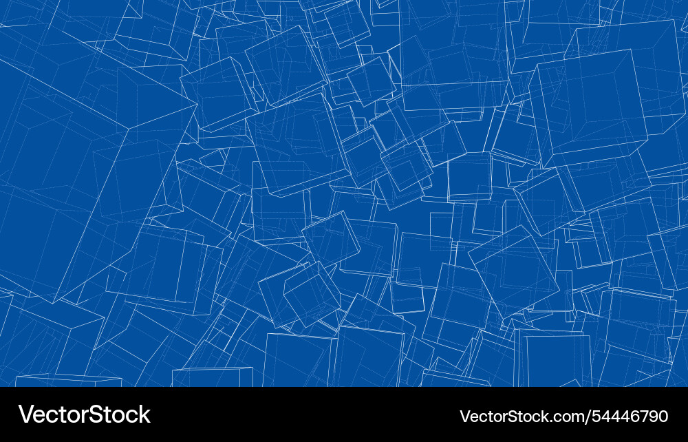 Wireframe boxes sketch style Wireframe boxes sketch style vector image