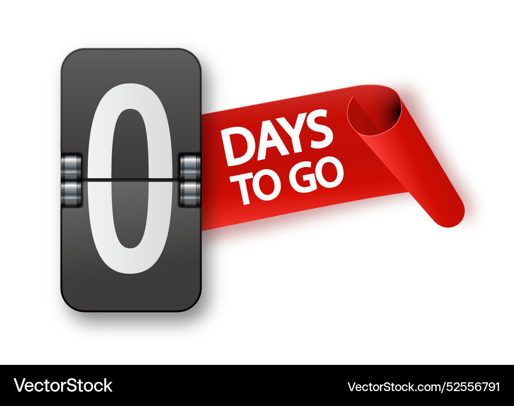 0 days to go icon set countdown of remaining vector image