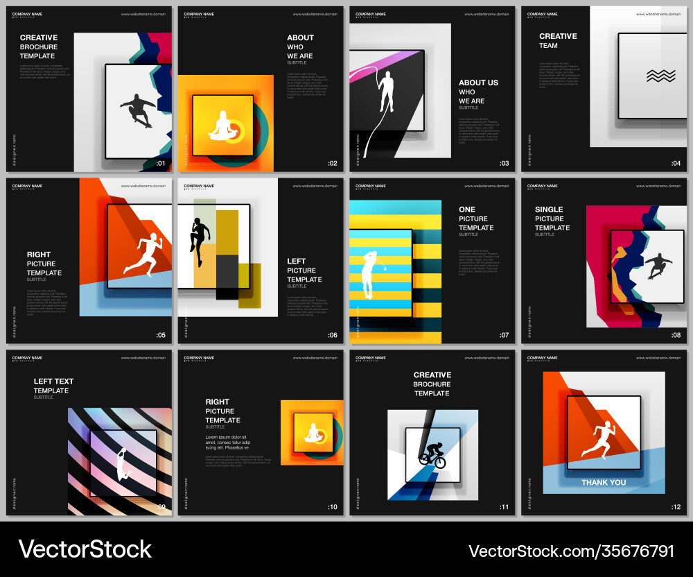 Broschüre Layout quadratisch deckt Designvorlagen ab Broschüre Layout quadratisch deckt Designvorlagen ab Vektorbild