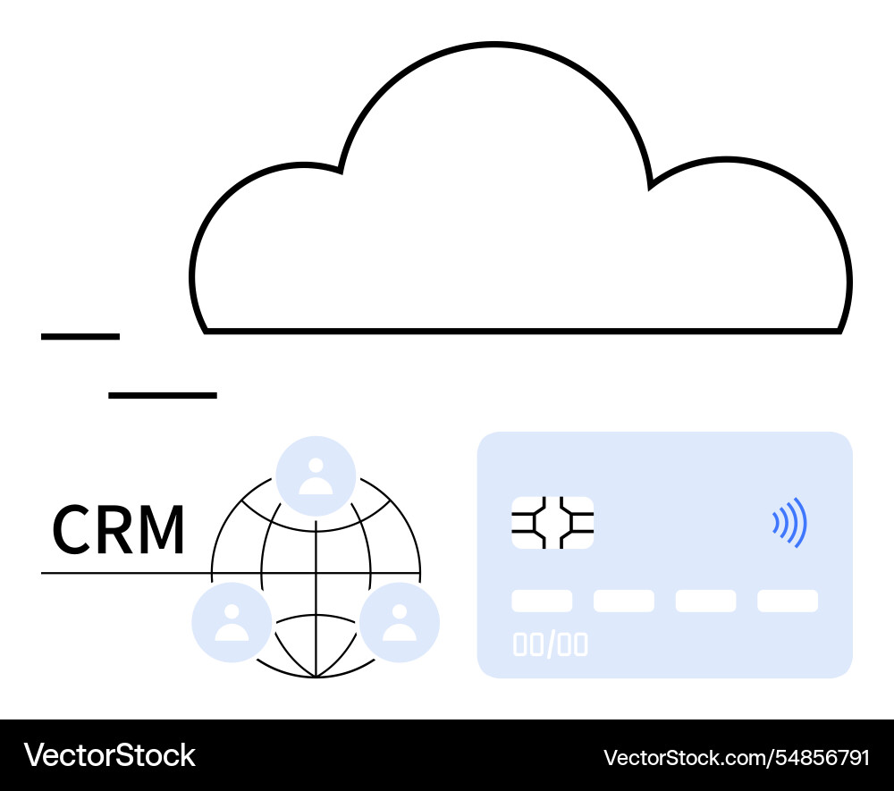 Cloud-based crm system with integrated payment Vector Image