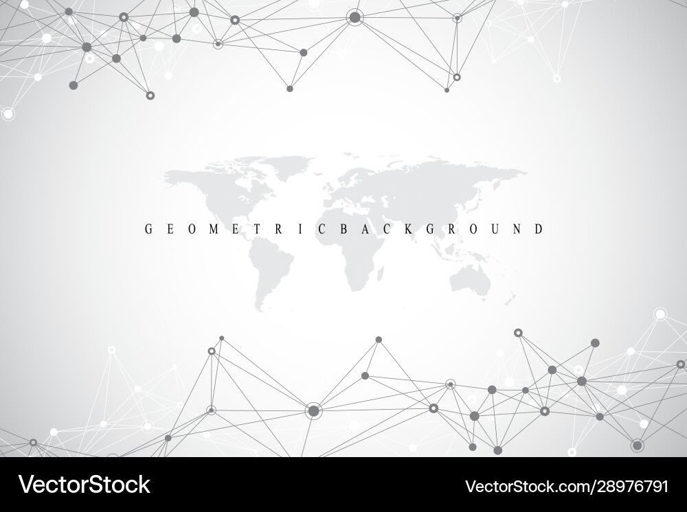 Geometric abstract background with connected line Vector Image