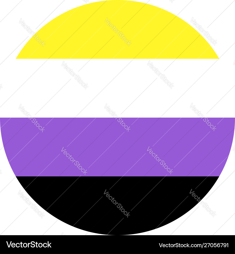 Non-Binary Flag Round Icon Vector Image
