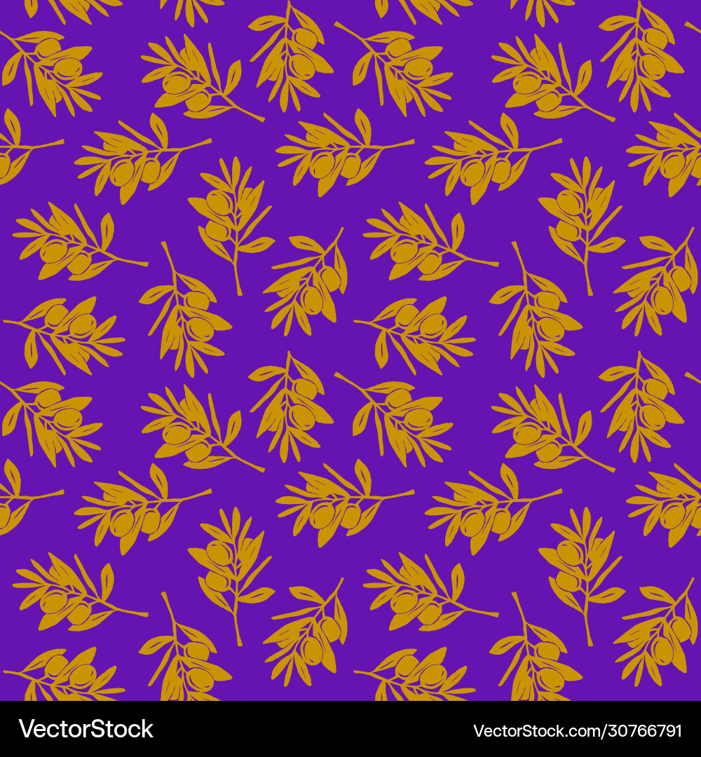 Seamless pattern with image olive branch Vector Image