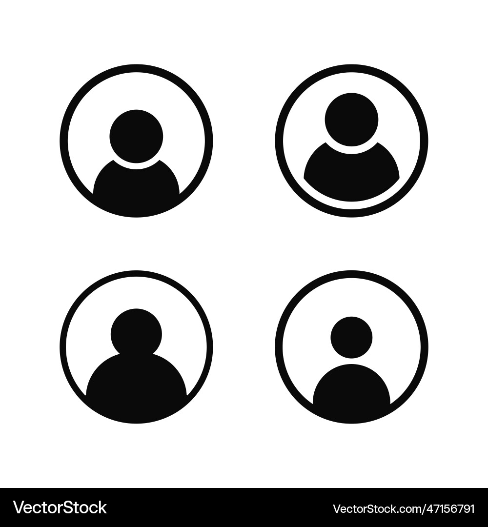 Set of circle user icons member profile avatar Set of circle user icons member profile avatar Vector Image