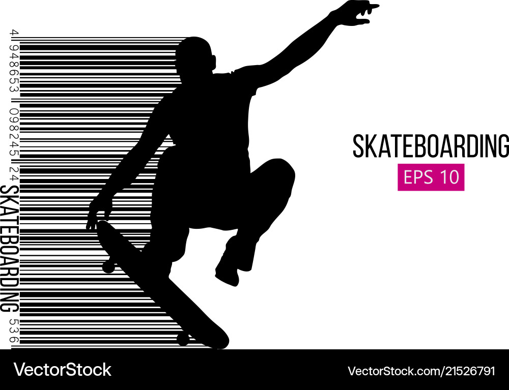 Silhouette eines Skateboarders Silhouette eines Skateboarders vektorbild
